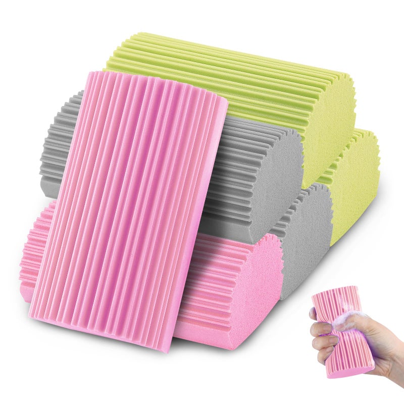 Motroce 6 PCS Damp Duster Sponge, Magic Sponge Eraser, Reusable Household Cleaning Sponge Tool for Cleaning Dishes, Blinds, Glass, Baseboards, Vents,Glass, Railings, Mirrors - Image 1